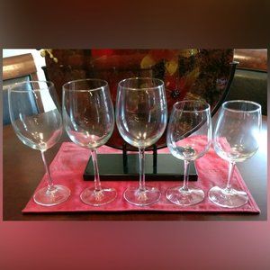 Set of Five Clear Wine Glasses-Two Sizes!!